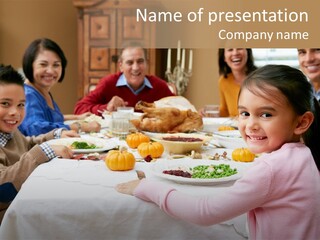 Turkey Happy Daughter PowerPoint Template