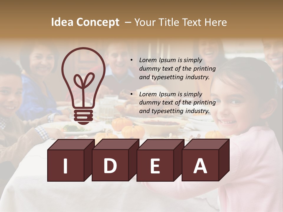 Turkey Happy Daughter PowerPoint Template