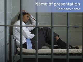 Fraud Locked Sad PowerPoint Template