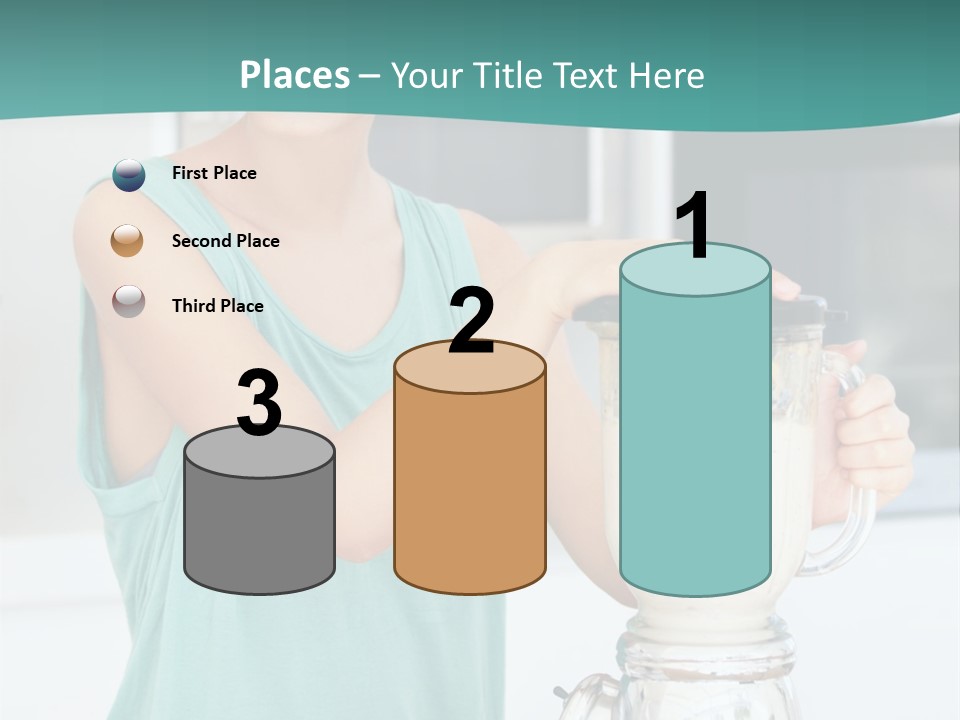 A Woman Is Making A Smoothie In A Blender PowerPoint Template