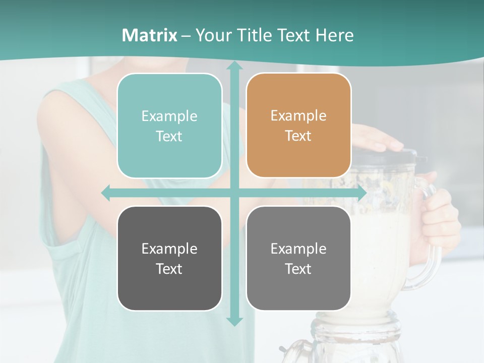 A Woman Is Making A Smoothie In A Blender PowerPoint Template