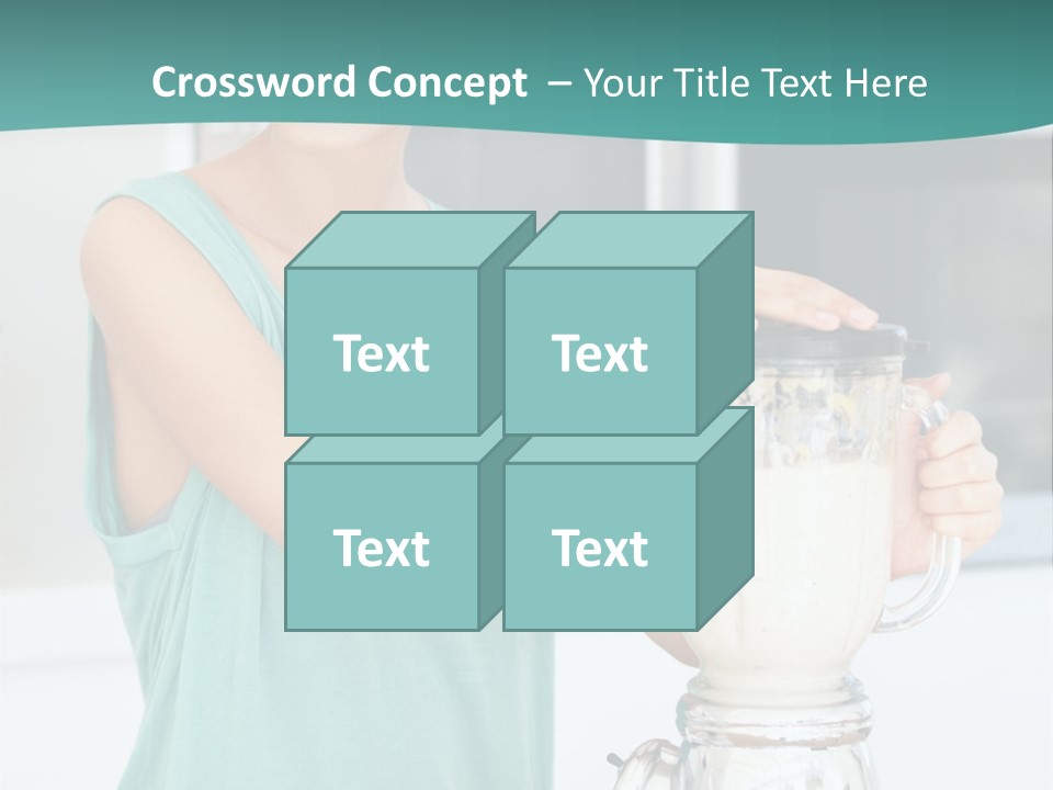 A Woman Is Making A Smoothie In A Blender PowerPoint Template