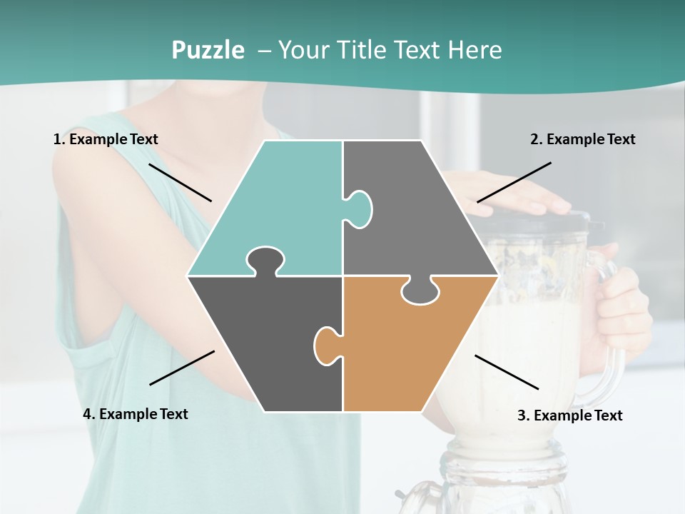 A Woman Is Making A Smoothie In A Blender PowerPoint Template