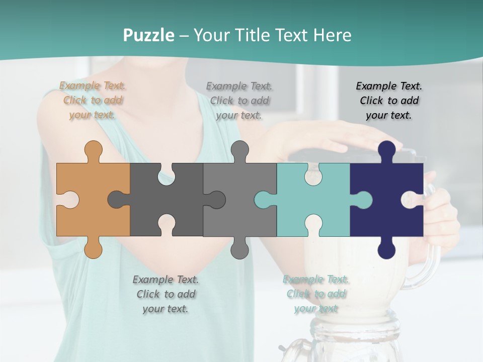 A Woman Is Making A Smoothie In A Blender PowerPoint Template