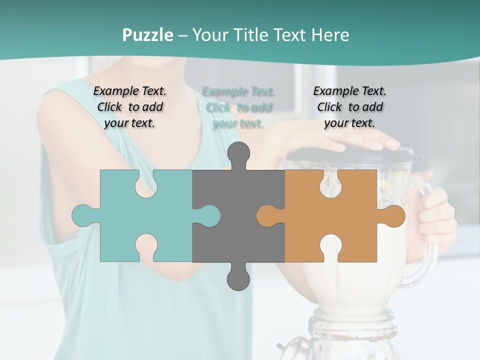 A Woman Is Making A Smoothie In A Blender PowerPoint Template