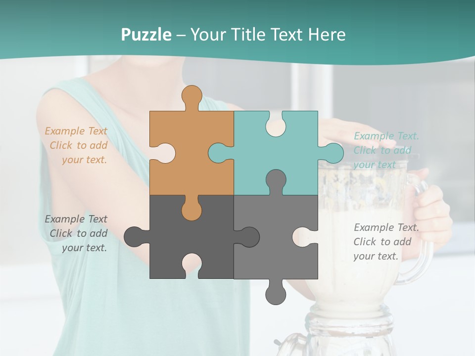 A Woman Is Making A Smoothie In A Blender PowerPoint Template