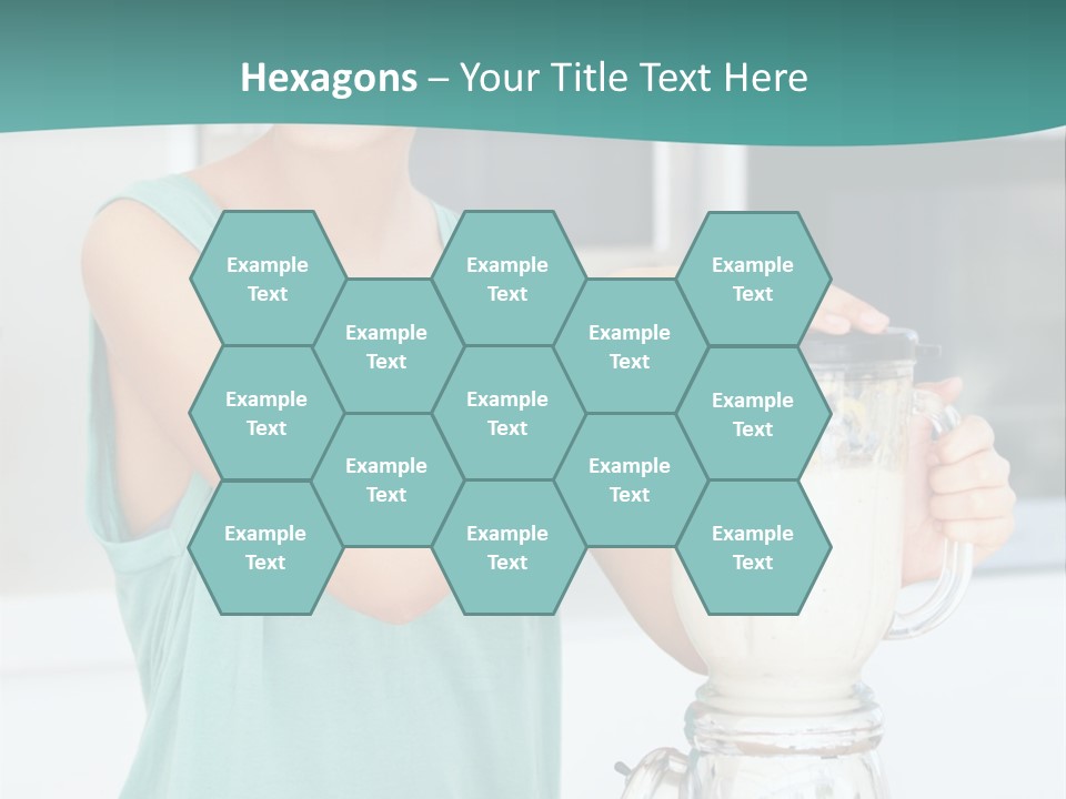 A Woman Is Making A Smoothie In A Blender PowerPoint Template