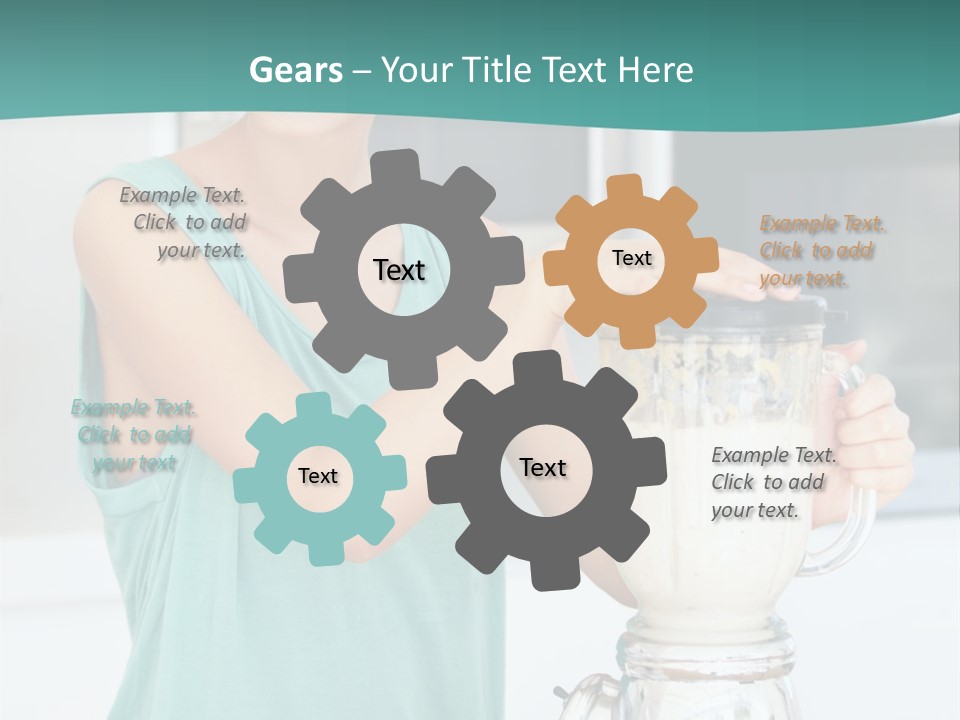 A Woman Is Making A Smoothie In A Blender PowerPoint Template