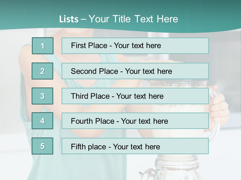A Woman Is Making A Smoothie In A Blender PowerPoint Template