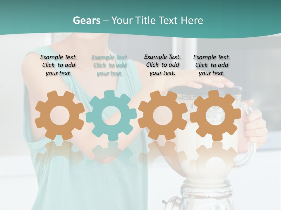 A Woman Is Making A Smoothie In A Blender PowerPoint Template