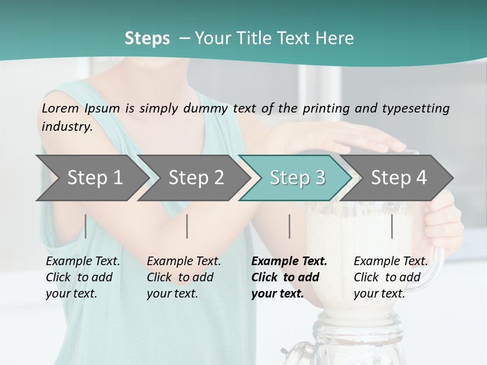 A Woman Is Making A Smoothie In A Blender PowerPoint Template