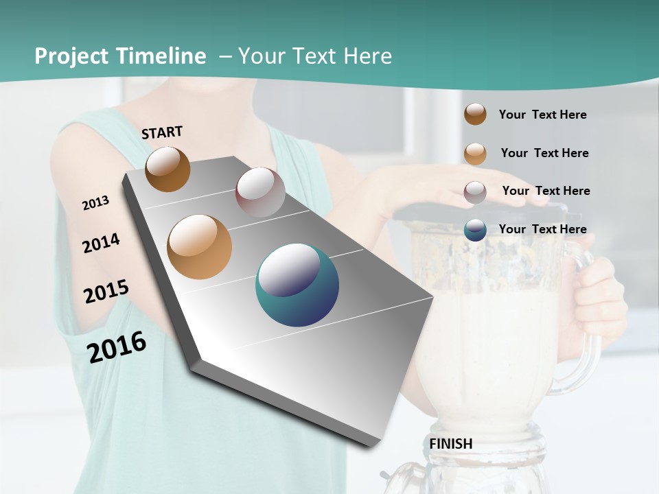 A Woman Is Making A Smoothie In A Blender PowerPoint Template