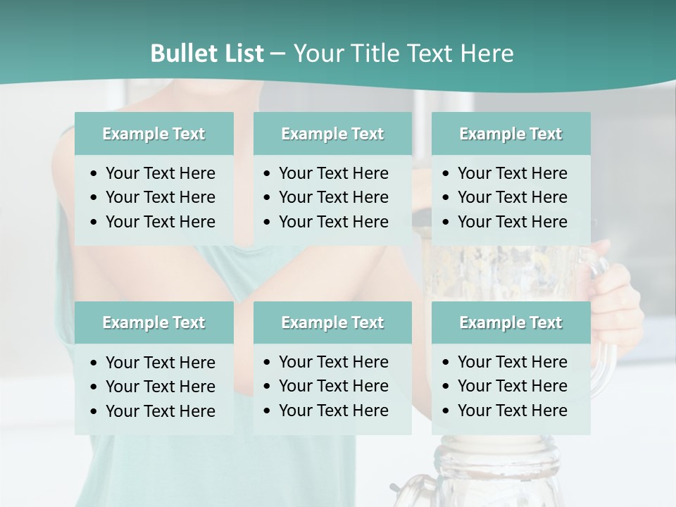 A Woman Is Making A Smoothie In A Blender PowerPoint Template