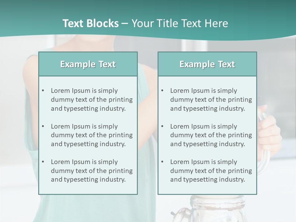A Woman Is Making A Smoothie In A Blender PowerPoint Template