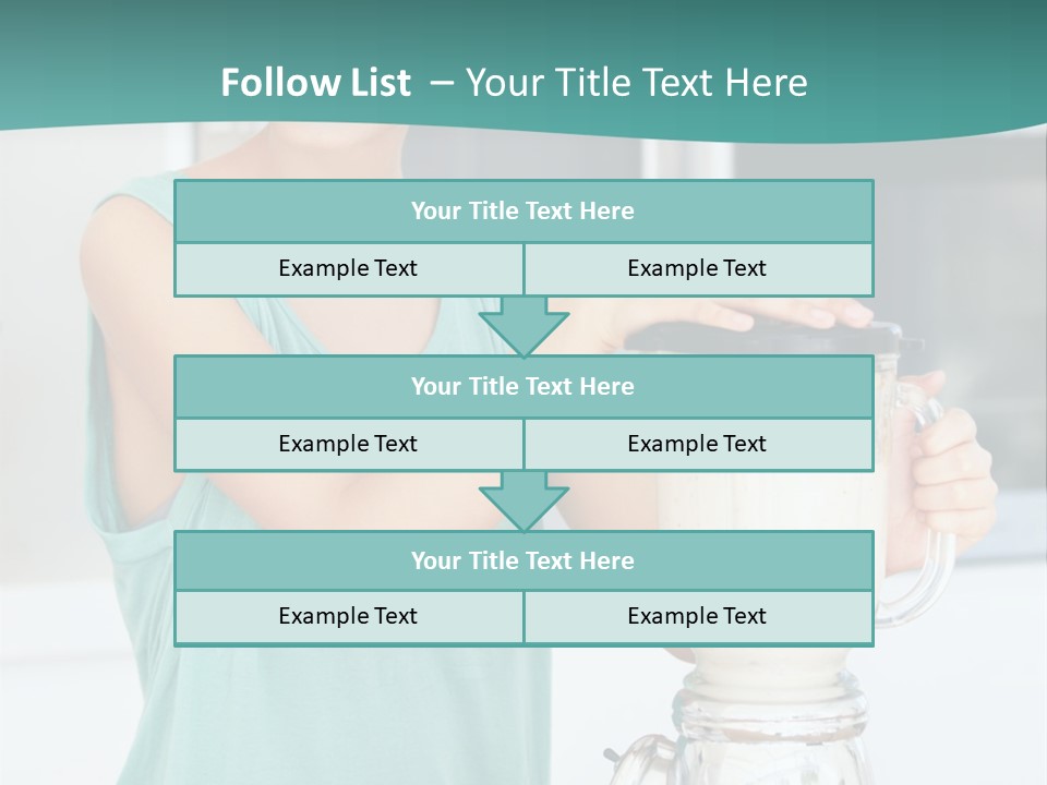 A Woman Is Making A Smoothie In A Blender PowerPoint Template
