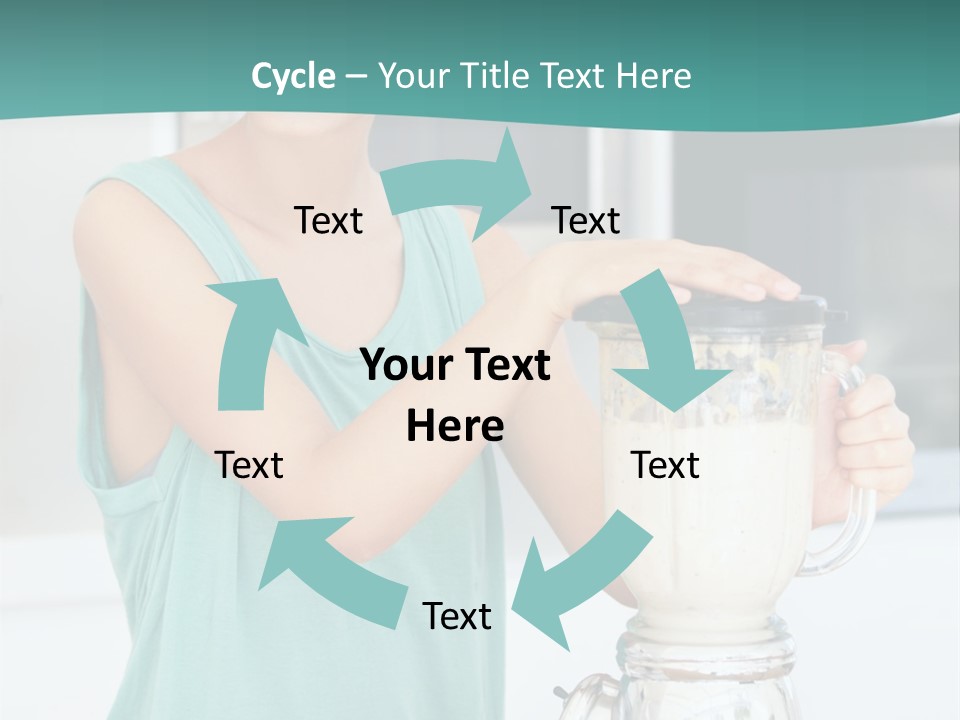 A Woman Is Making A Smoothie In A Blender PowerPoint Template