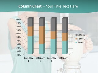 A Woman Is Making A Smoothie In A Blender PowerPoint Template