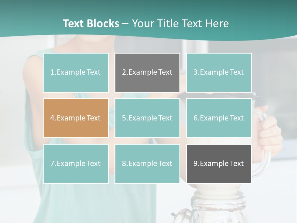 A Woman Is Making A Smoothie In A Blender PowerPoint Template