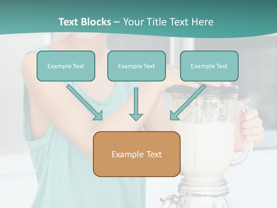 A Woman Is Making A Smoothie In A Blender PowerPoint Template
