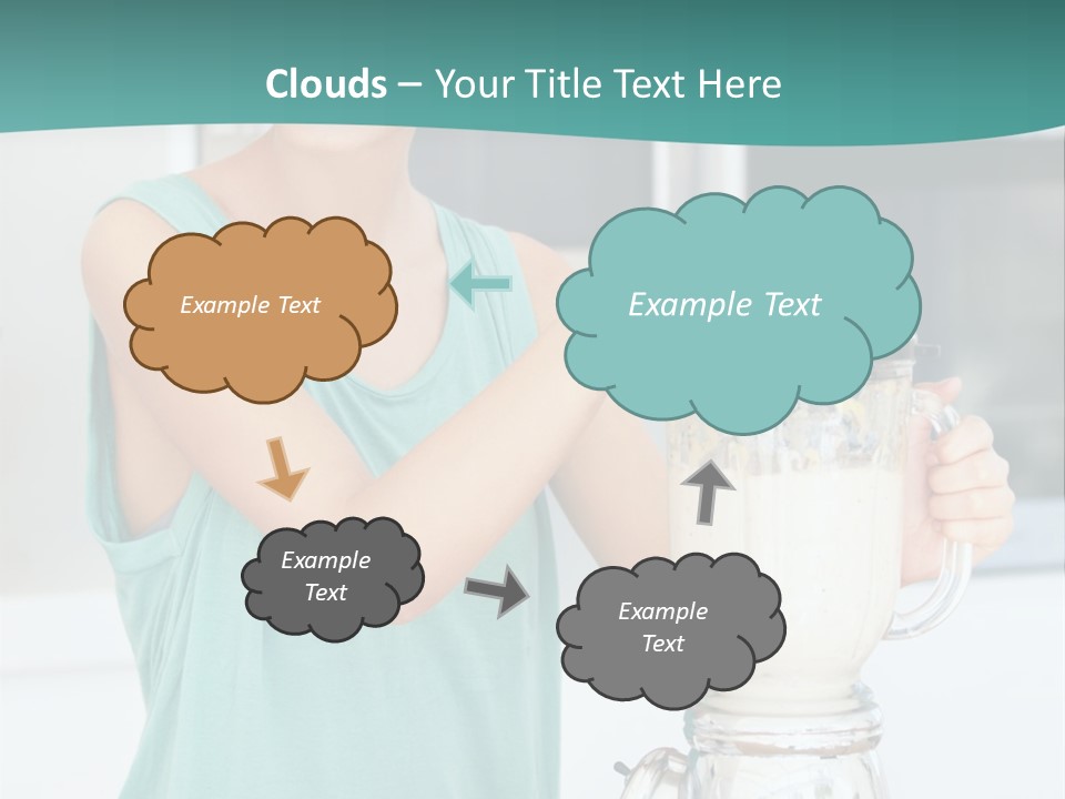 A Woman Is Making A Smoothie In A Blender PowerPoint Template