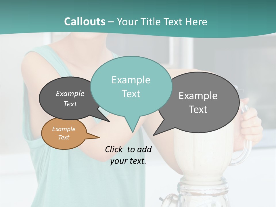 A Woman Is Making A Smoothie In A Blender PowerPoint Template