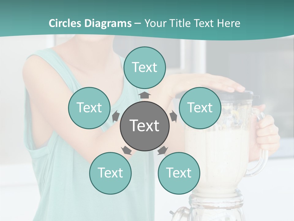 A Woman Is Making A Smoothie In A Blender PowerPoint Template