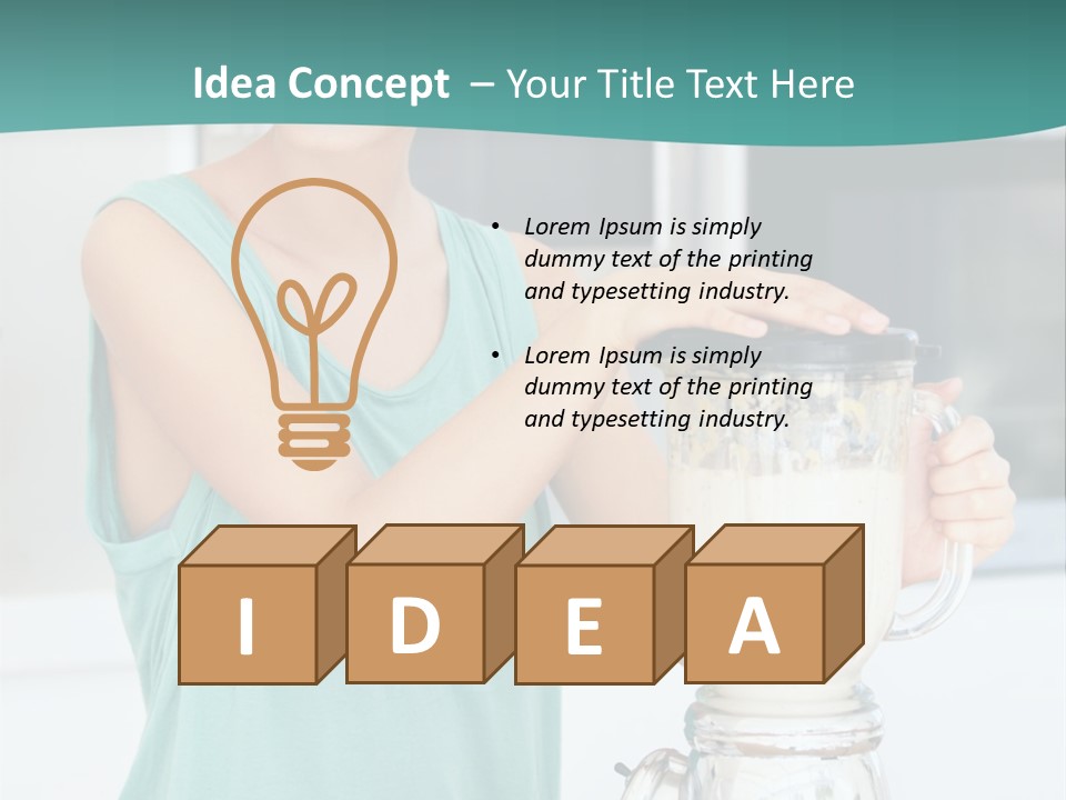 A Woman Is Making A Smoothie In A Blender PowerPoint Template