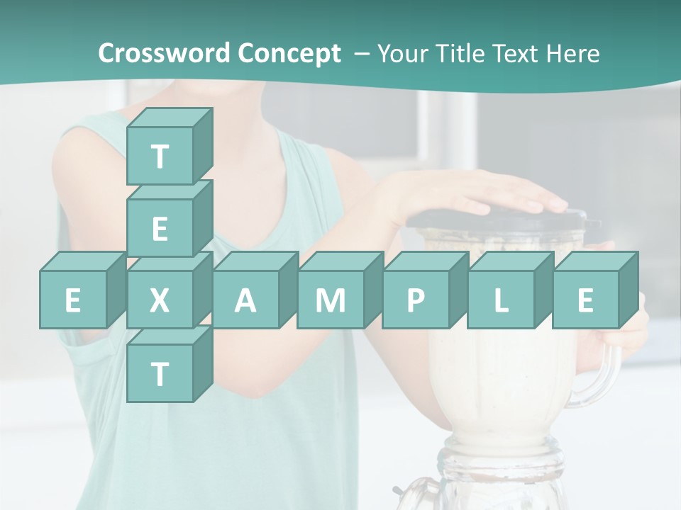 A Woman Is Making A Smoothie In A Blender PowerPoint Template
