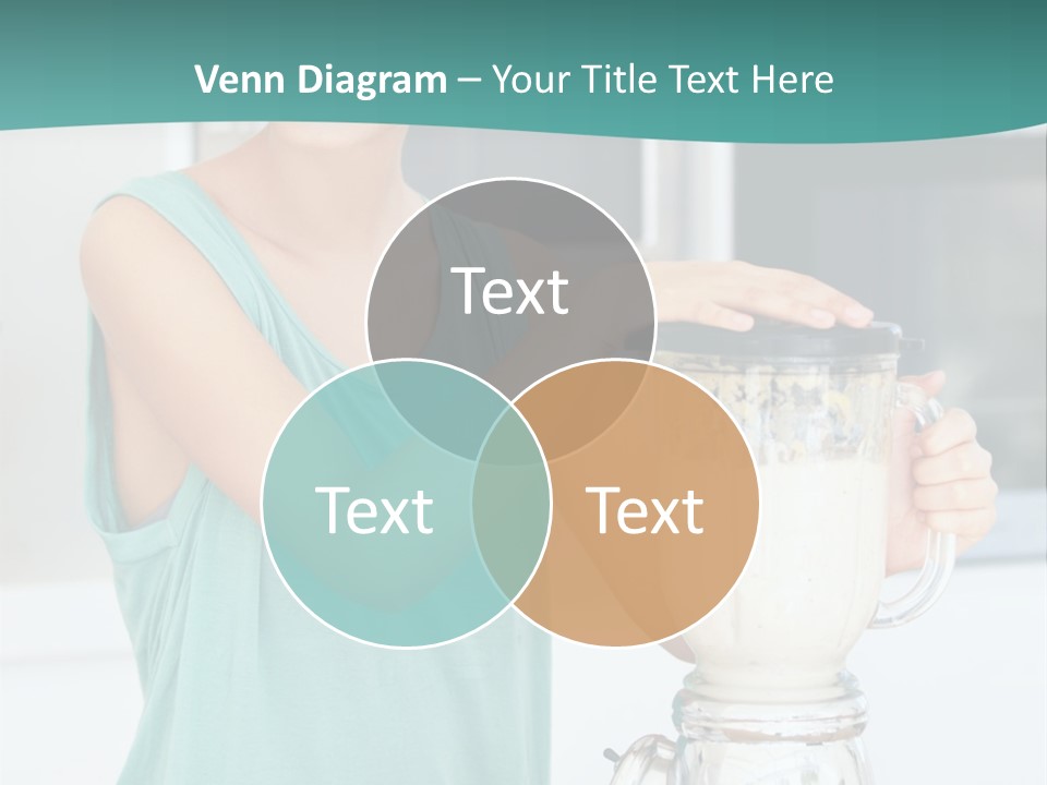 A Woman Is Making A Smoothie In A Blender PowerPoint Template