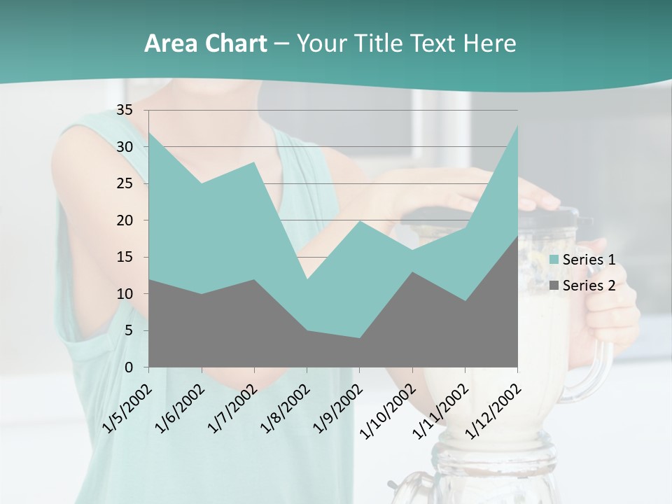 A Woman Is Making A Smoothie In A Blender PowerPoint Template