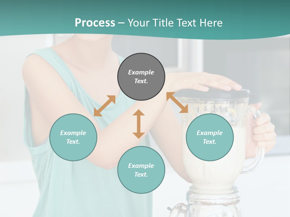 A Woman Is Making A Smoothie In A Blender PowerPoint Template