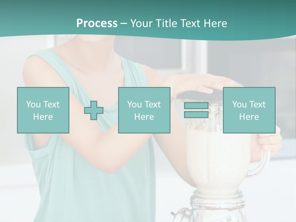A Woman Is Making A Smoothie In A Blender PowerPoint Template