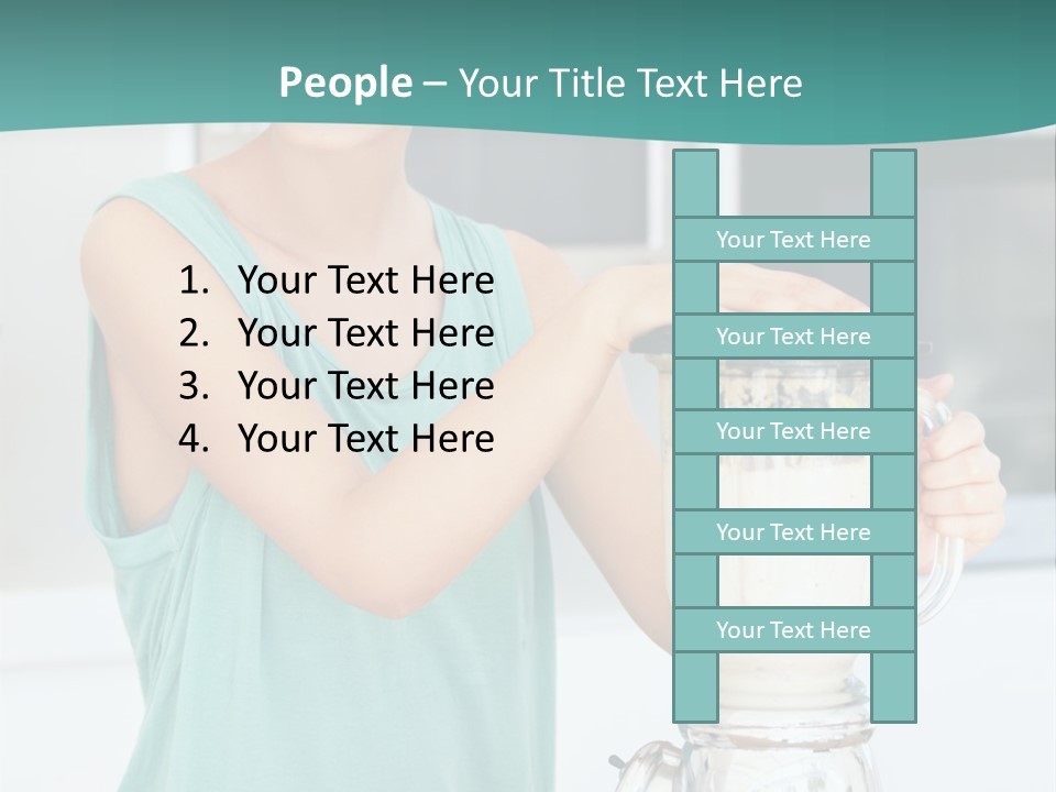 A Woman Is Making A Smoothie In A Blender PowerPoint Template