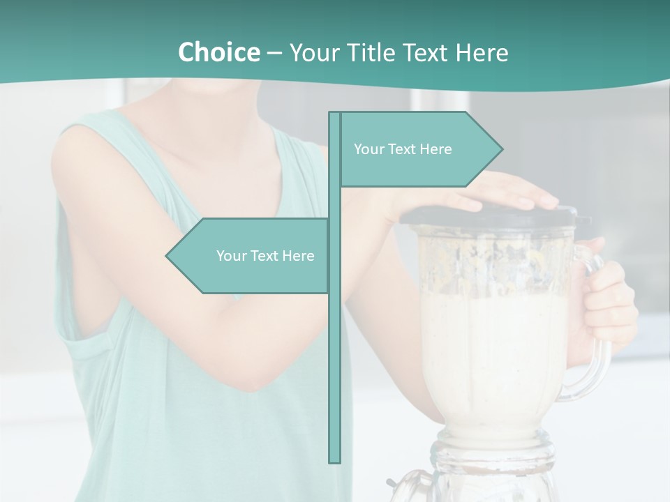 A Woman Is Making A Smoothie In A Blender PowerPoint Template