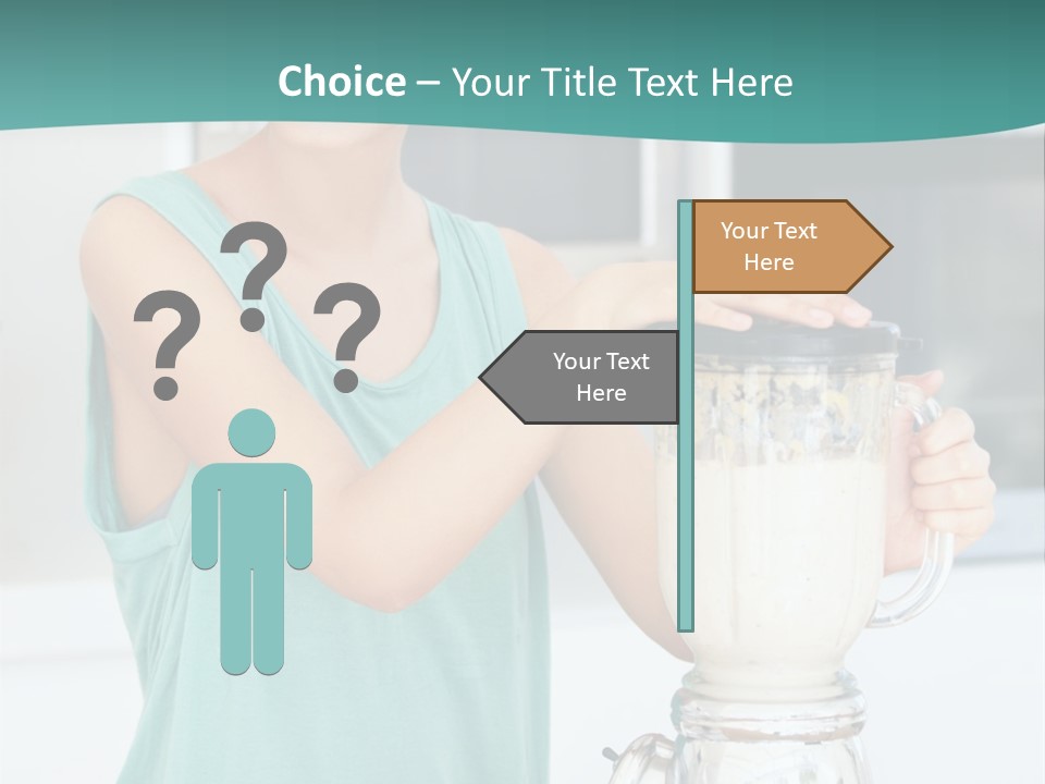 A Woman Is Making A Smoothie In A Blender PowerPoint Template