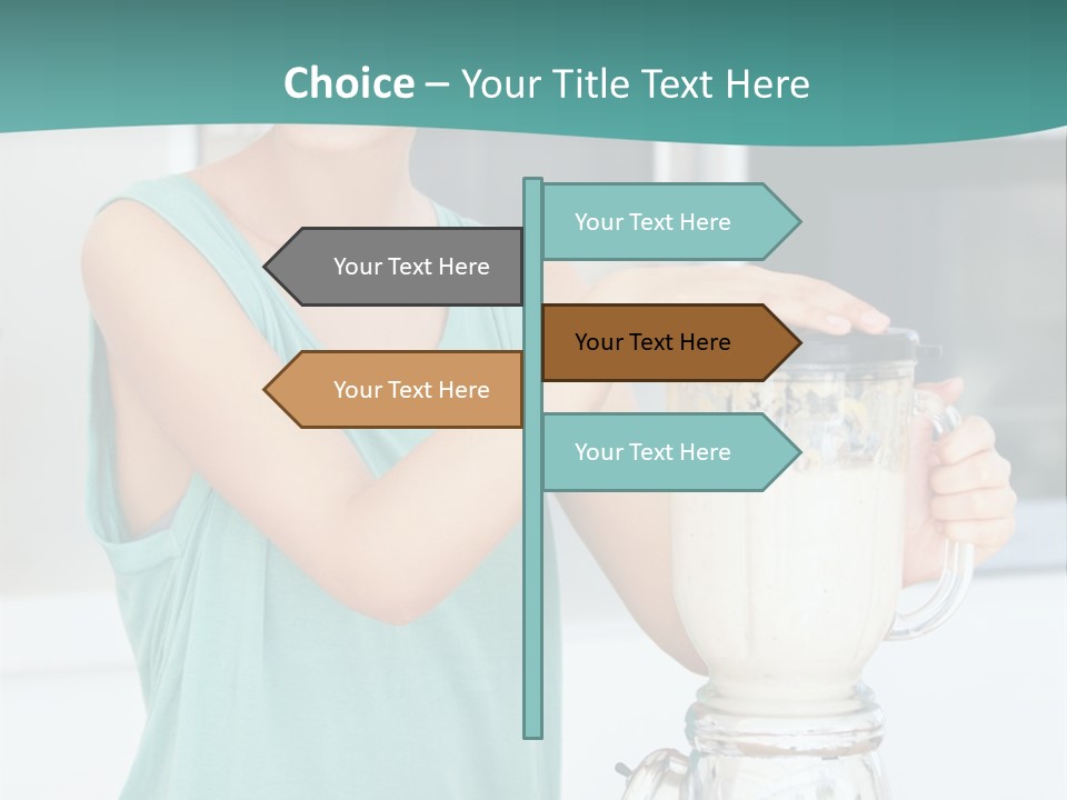 A Woman Is Making A Smoothie In A Blender PowerPoint Template