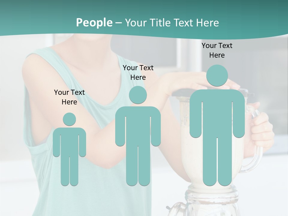 A Woman Is Making A Smoothie In A Blender PowerPoint Template