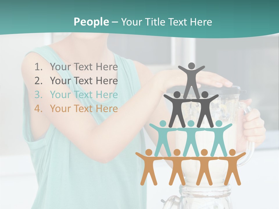 A Woman Is Making A Smoothie In A Blender PowerPoint Template