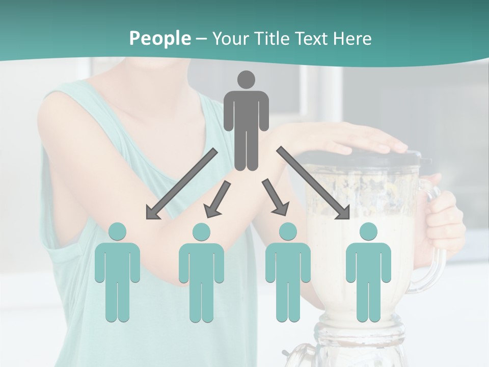 A Woman Is Making A Smoothie In A Blender PowerPoint Template