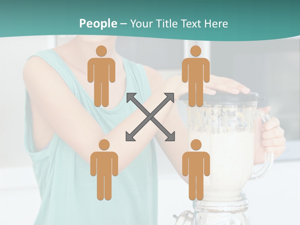 A Woman Is Making A Smoothie In A Blender PowerPoint Template