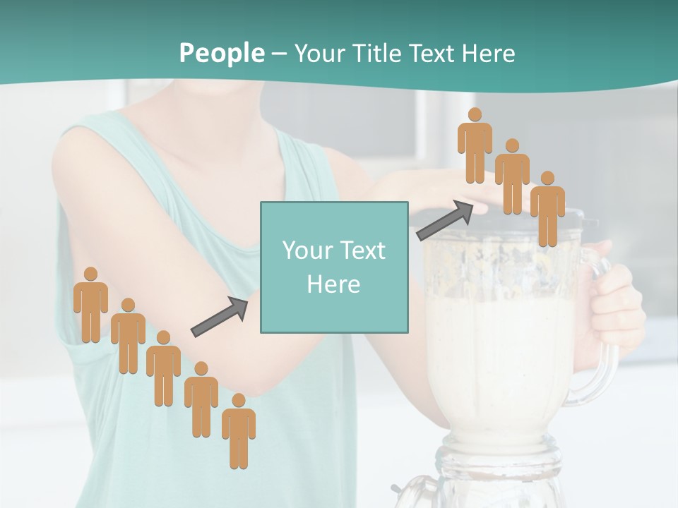 A Woman Is Making A Smoothie In A Blender PowerPoint Template