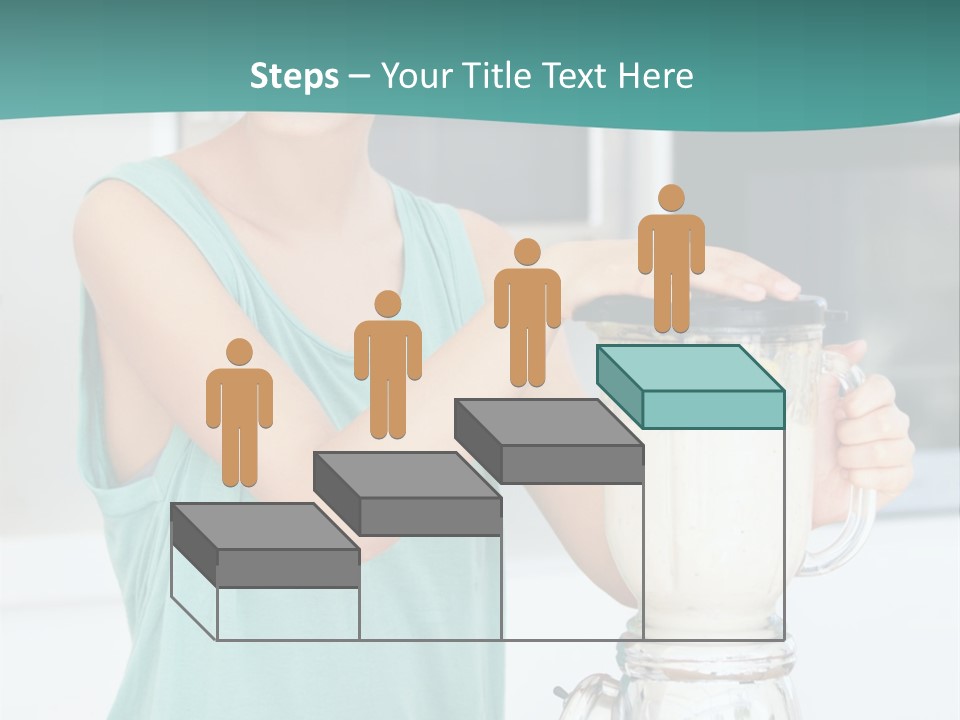 A Woman Is Making A Smoothie In A Blender PowerPoint Template