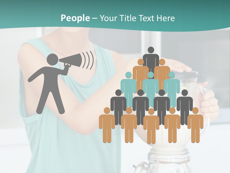 A Woman Is Making A Smoothie In A Blender PowerPoint Template