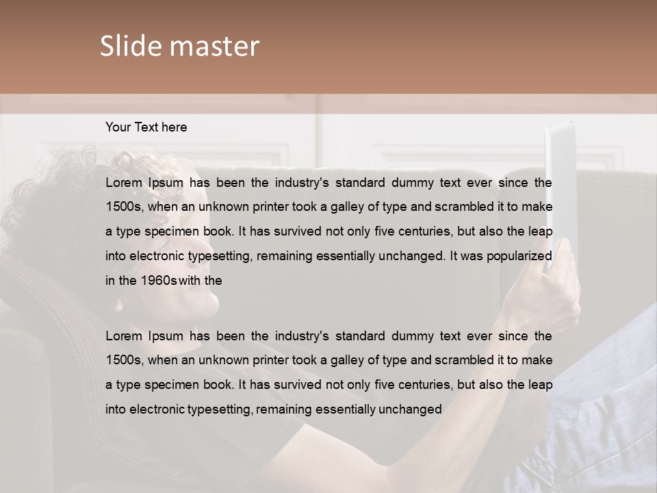 Two Seater Sofa Touchpad Wireless Technology PowerPoint Template