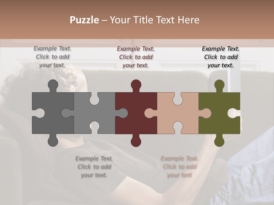 Two Seater Sofa Touchpad Wireless Technology PowerPoint Template