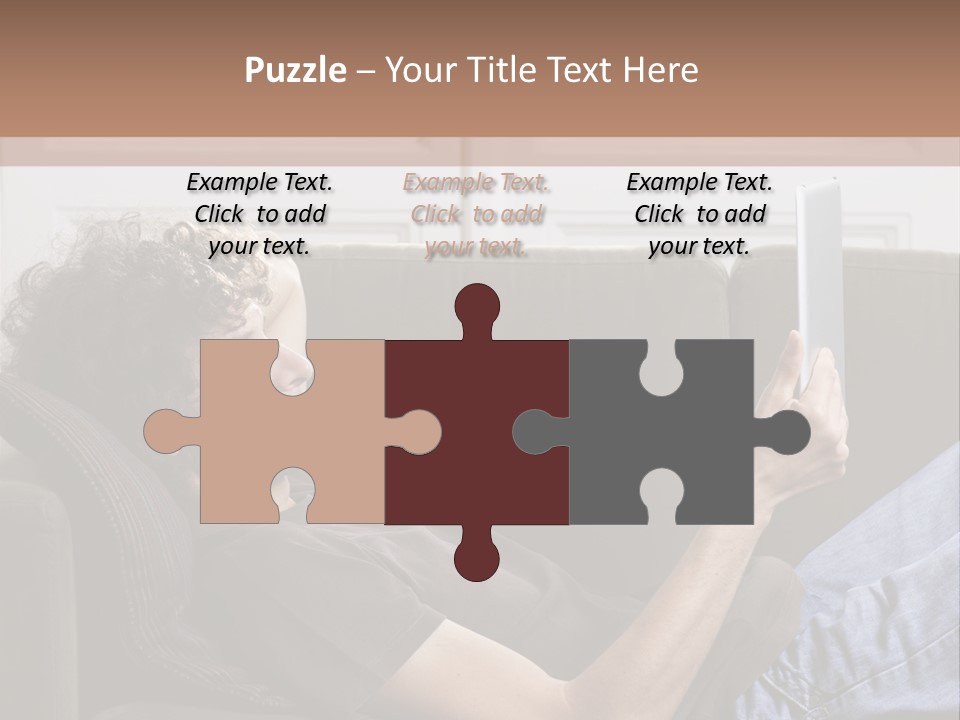 Two Seater Sofa Touchpad Wireless Technology PowerPoint Template