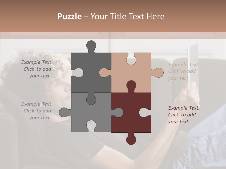 Two Seater Sofa Touchpad Wireless Technology PowerPoint Template