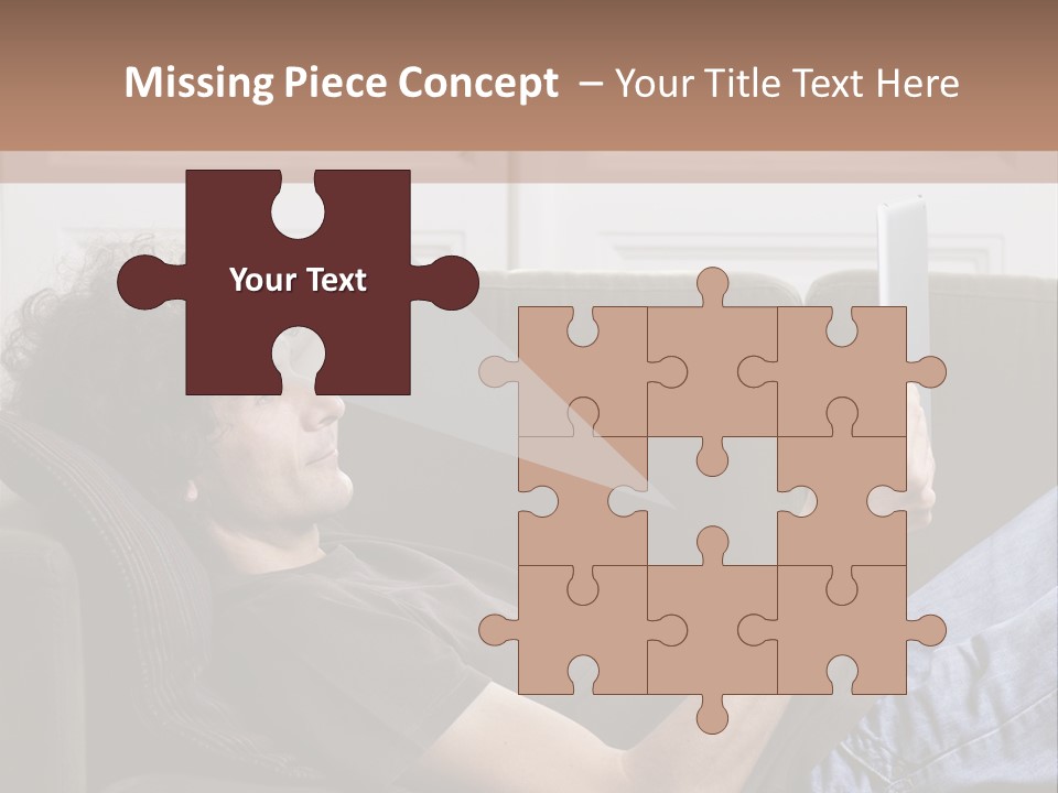 Two Seater Sofa Touchpad Wireless Technology PowerPoint Template