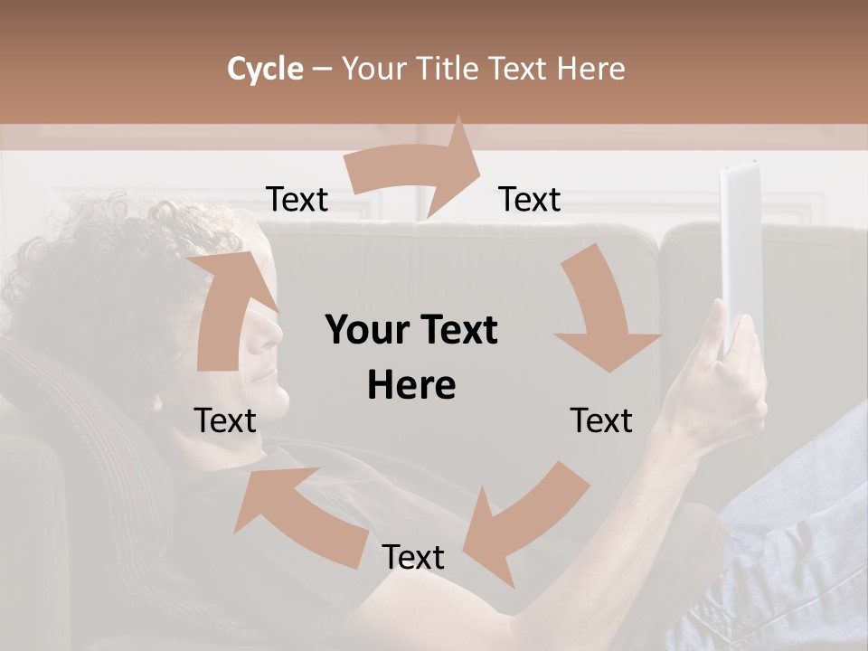 Two Seater Sofa Touchpad Wireless Technology PowerPoint Template