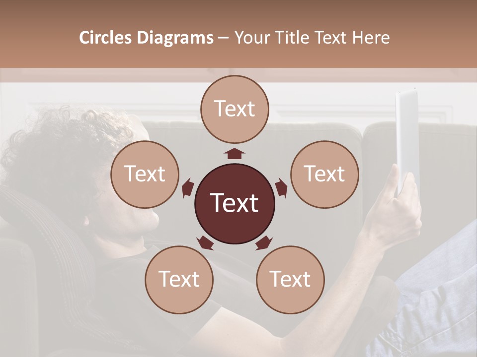 Two Seater Sofa Touchpad Wireless Technology PowerPoint Template